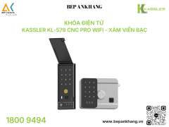 Khóa điện tử Kassler KL-579 CNC Pro Wifi - Xám Viền Bạc